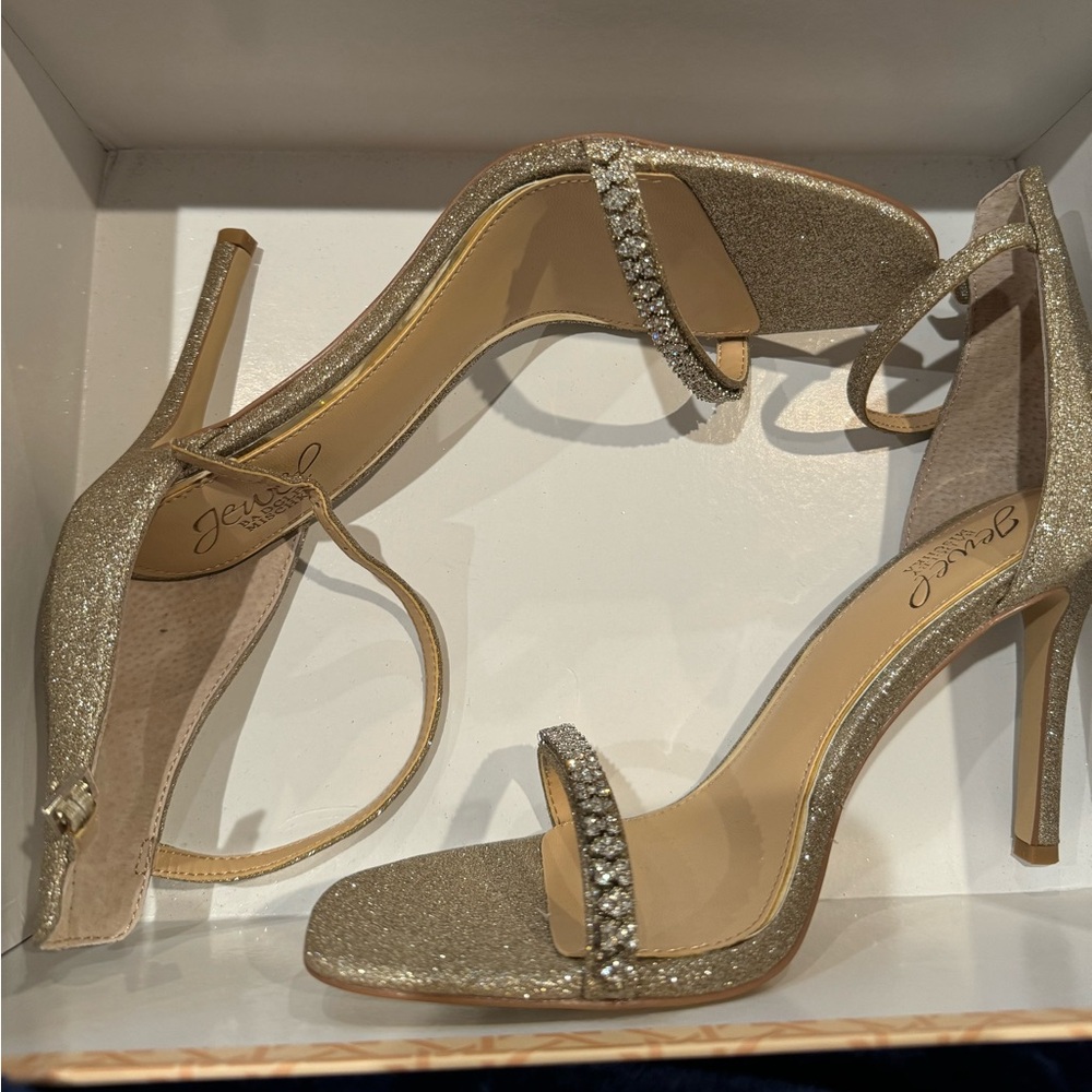 Badgley Mischka Gold Stiletto Heels